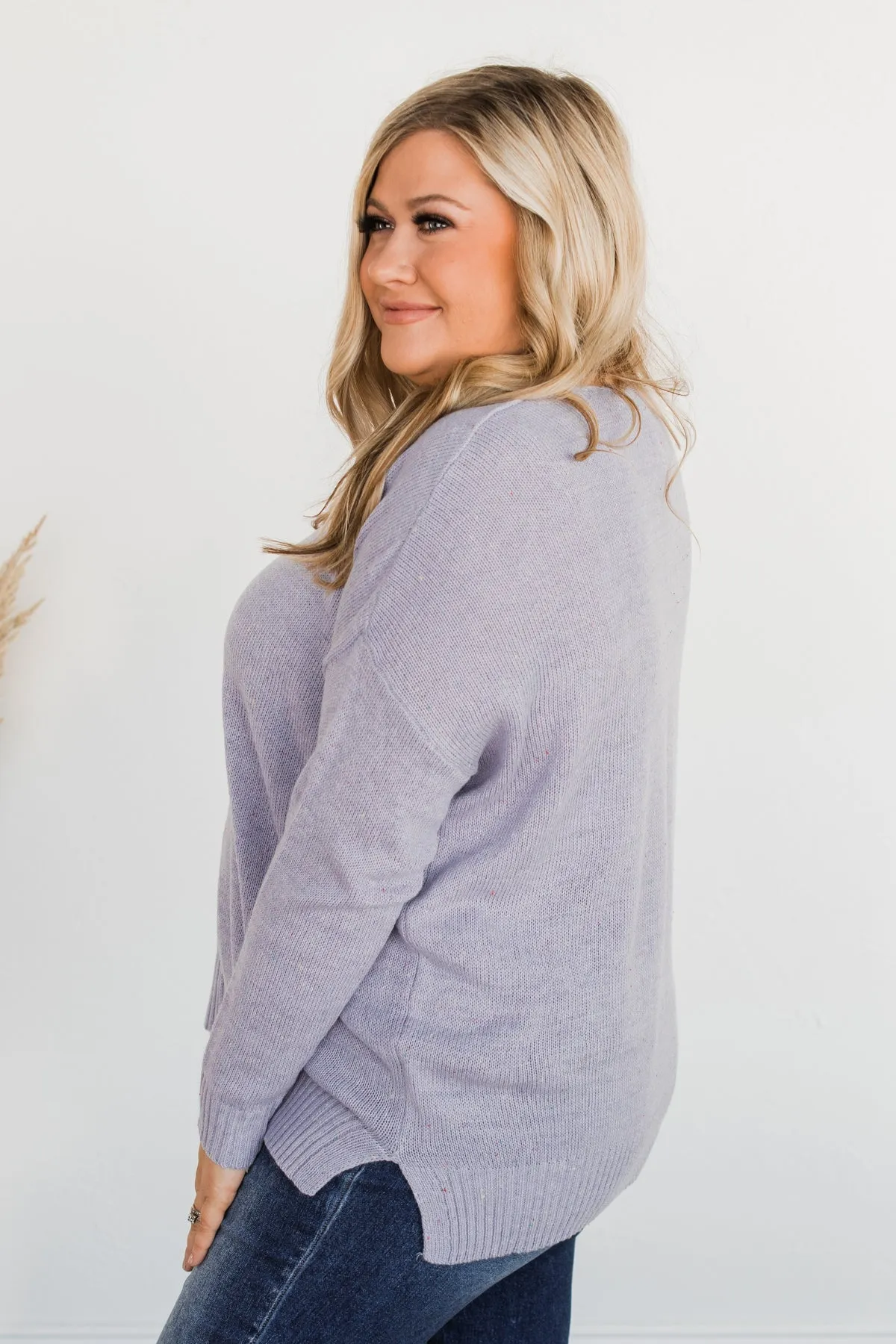 Sheer Delights Knit Sweater- Lavender