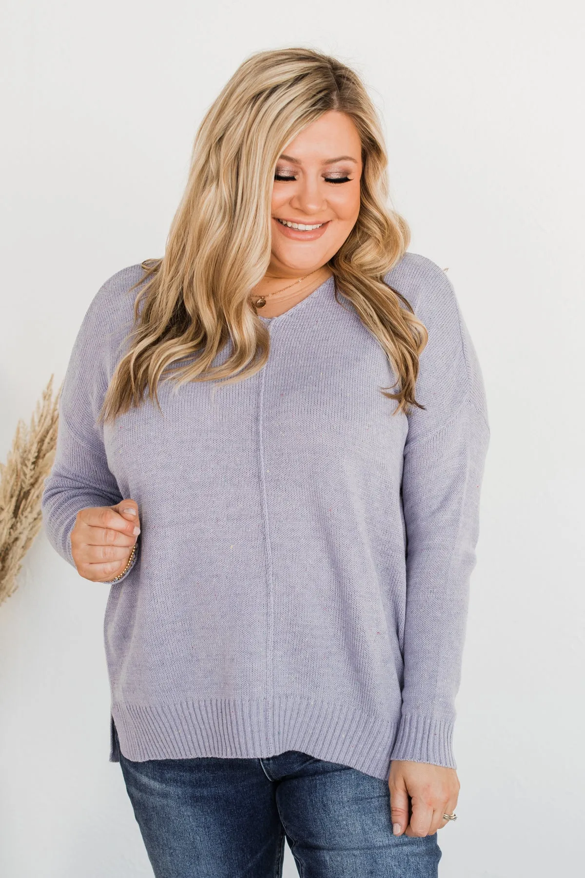 Sheer Delights Knit Sweater- Lavender