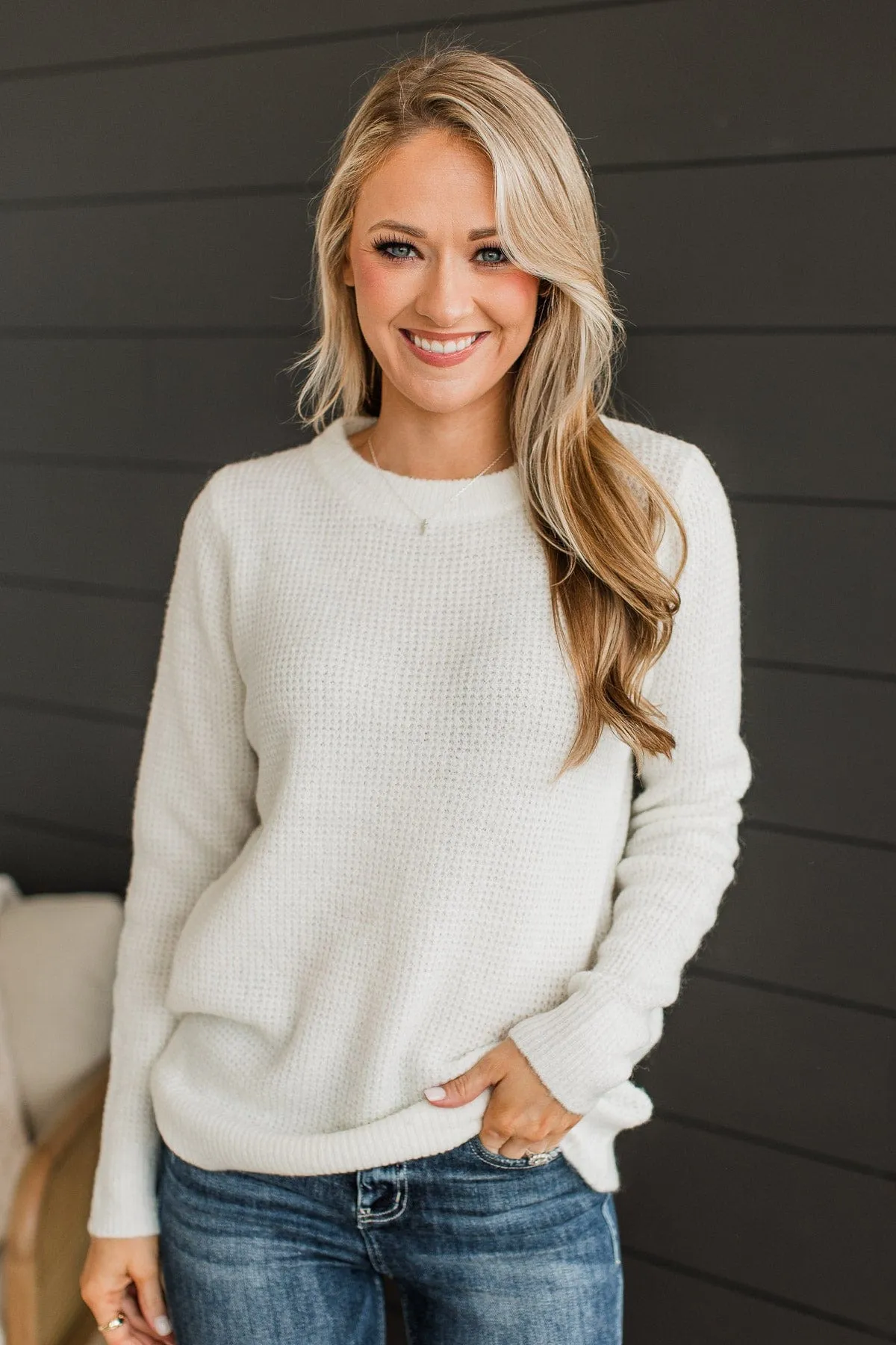 Simply Unforgettable Knit Sweater- Ivory