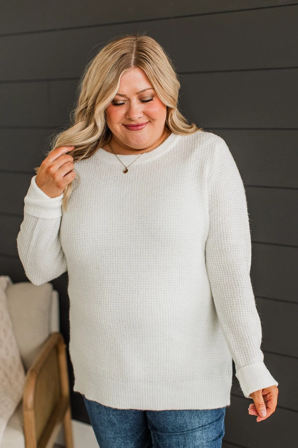 Simply Unforgettable Knit Sweater- Ivory