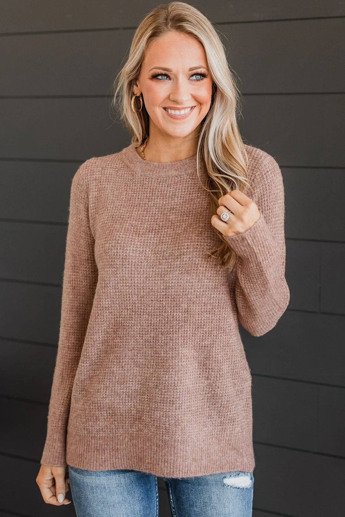 Simply Unforgettable Knit Sweater- Mocha