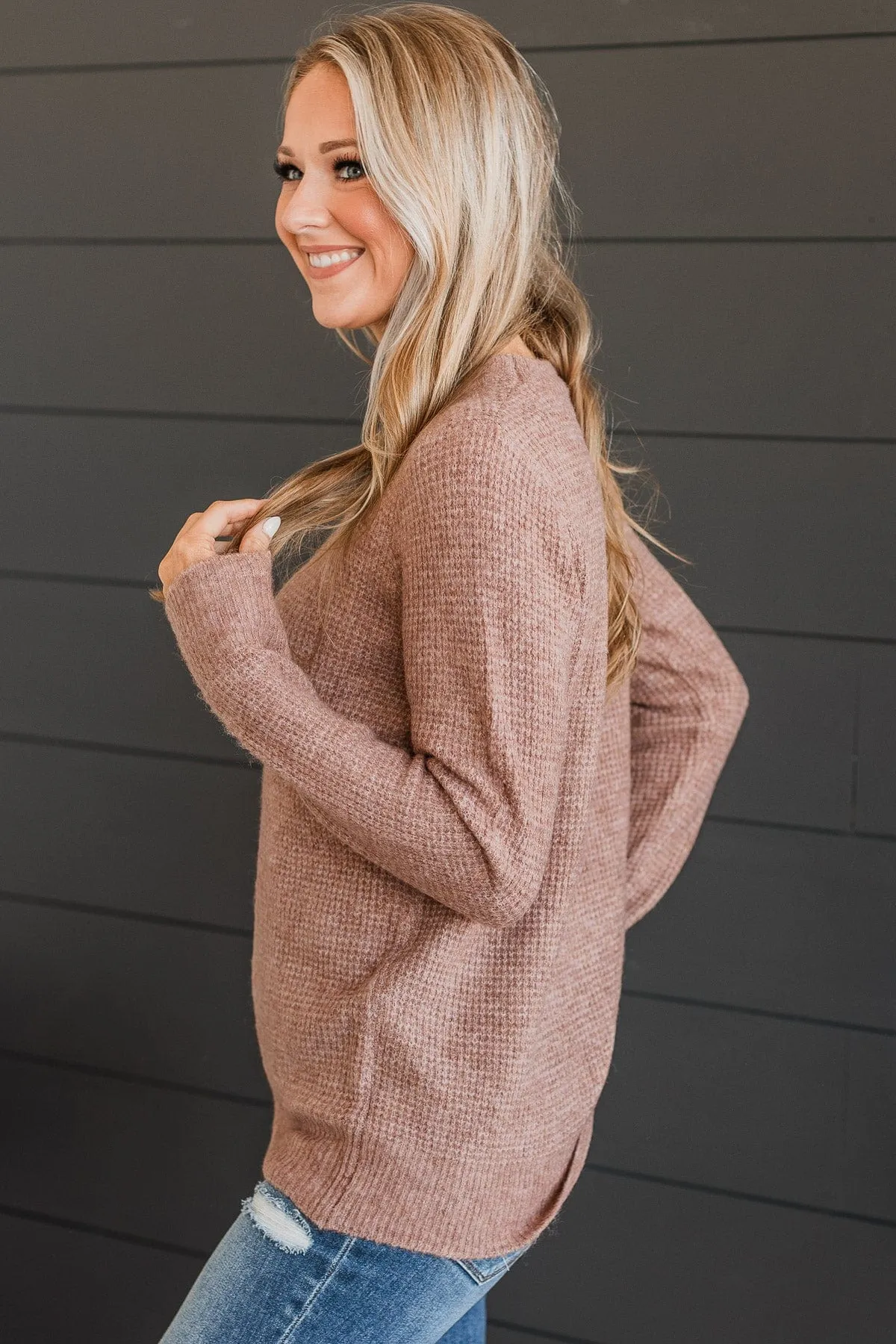 Simply Unforgettable Knit Sweater- Mocha