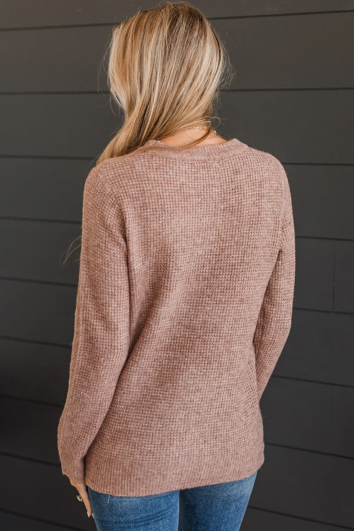 Simply Unforgettable Knit Sweater- Mocha