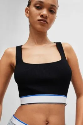 Slim-fit ribbed top with repeat branding