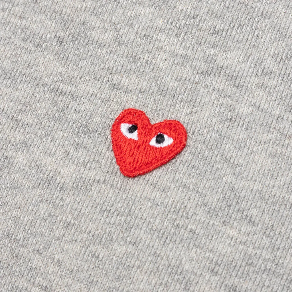 Small Red Heart Hoodie - Grey