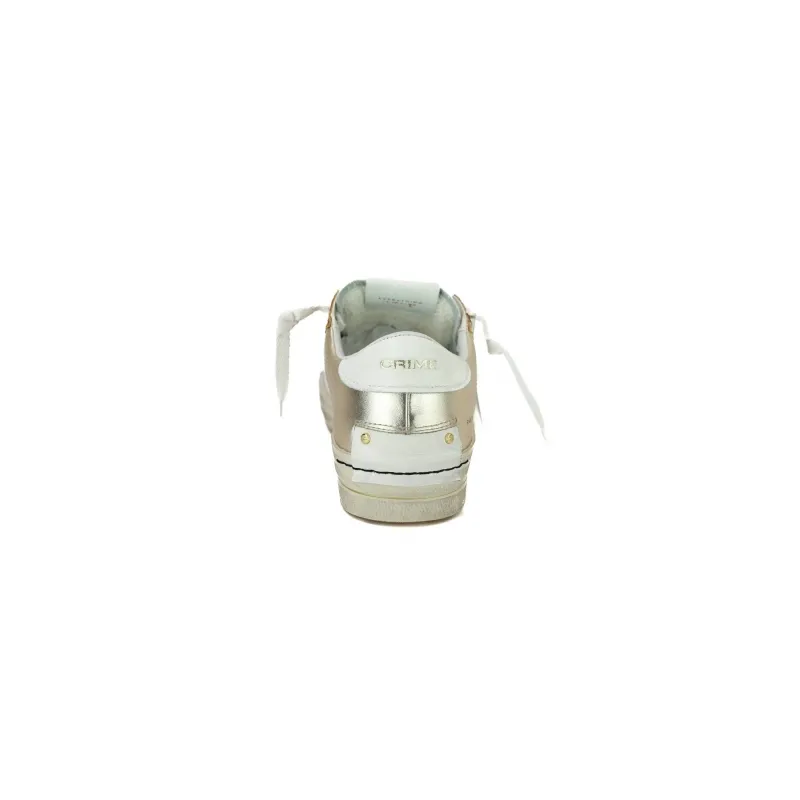 SNEAKERS DONNA PELLE DETTAGLI LAMINATO E GLITTER, BIANCO