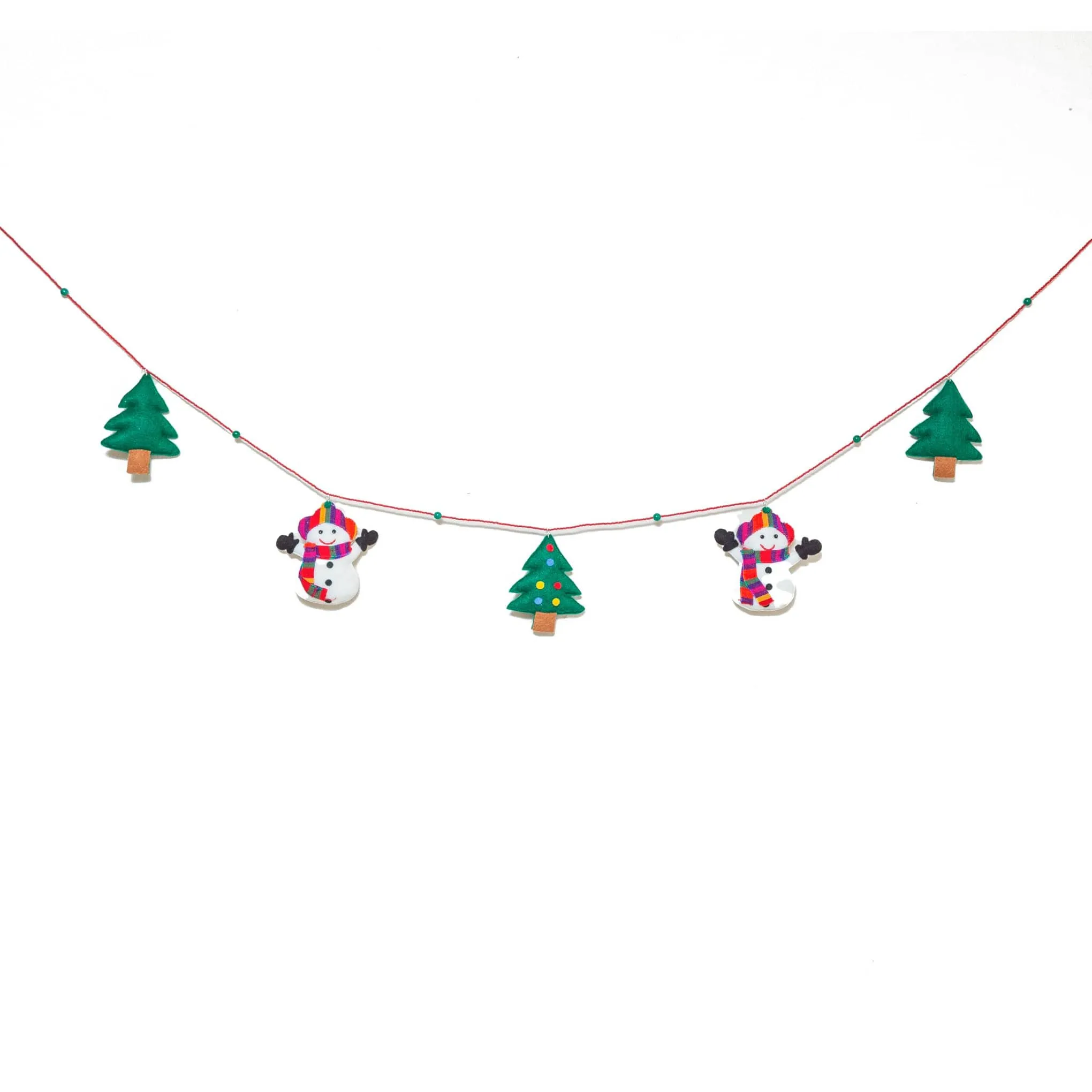 Snowman and Christmas Tree Garland