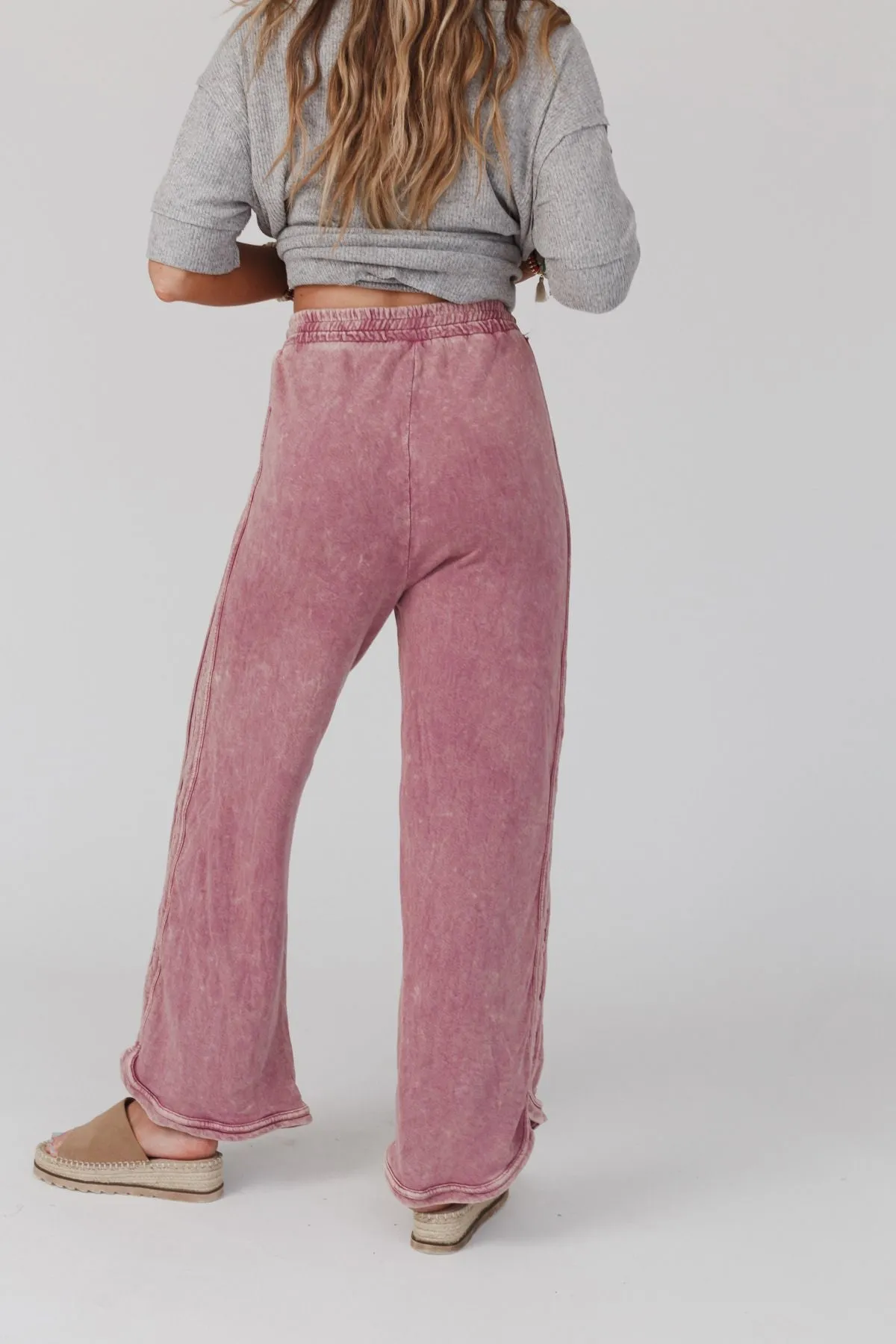 So Comfy Wide Leg Pant Full Length - Mauve