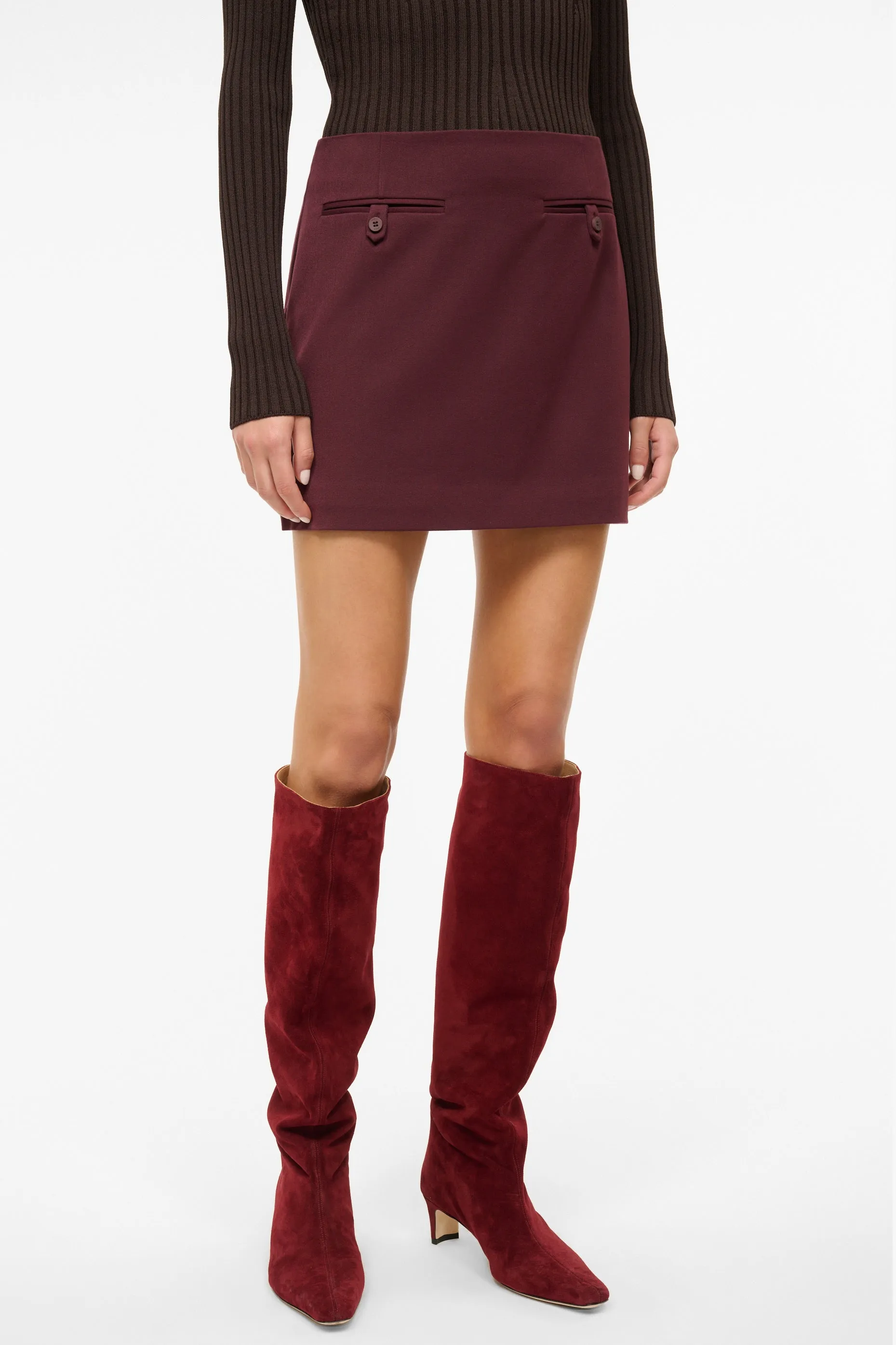 Staud Annette Skirt in Merlot