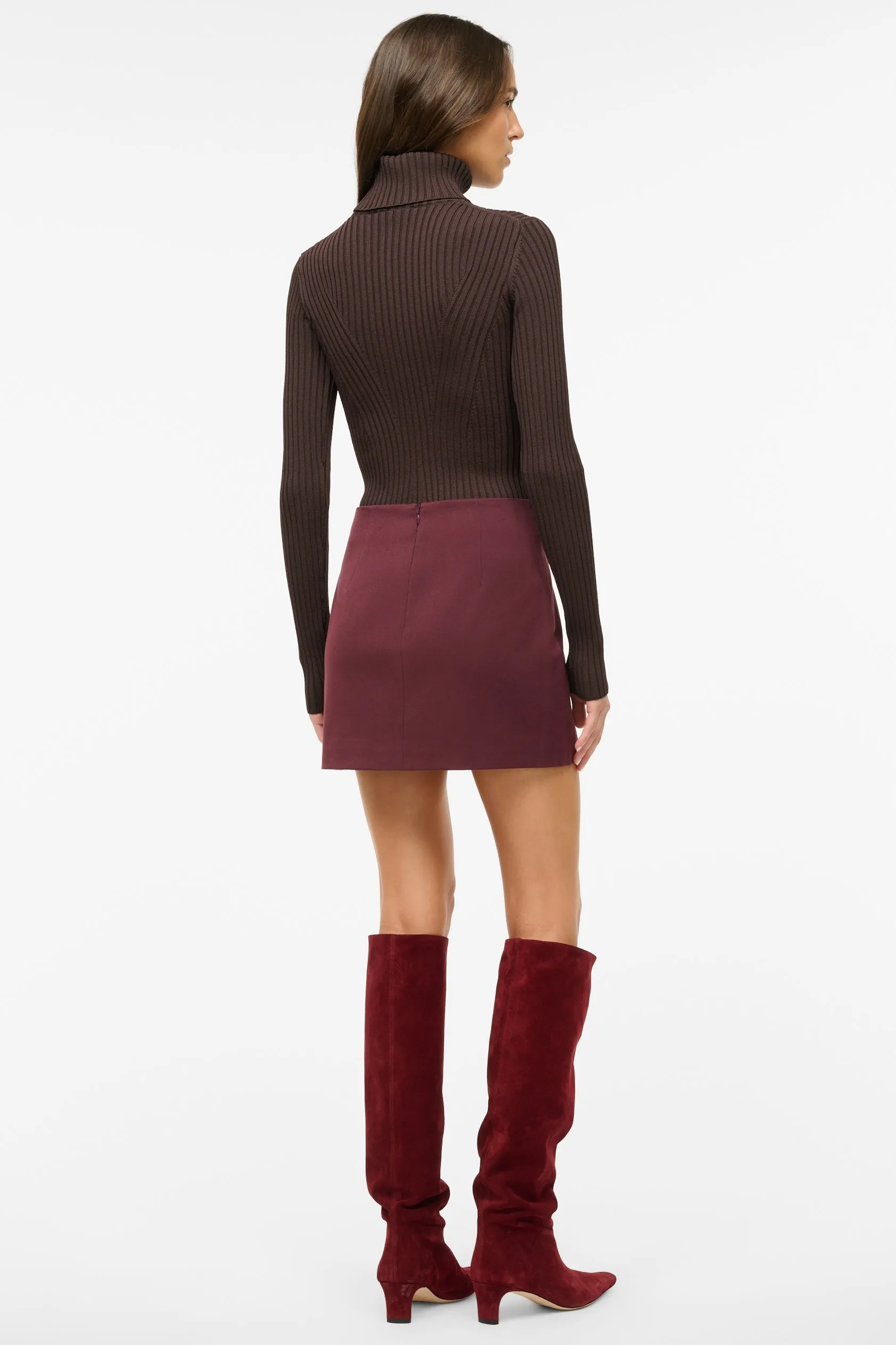 Staud Annette Skirt in Merlot