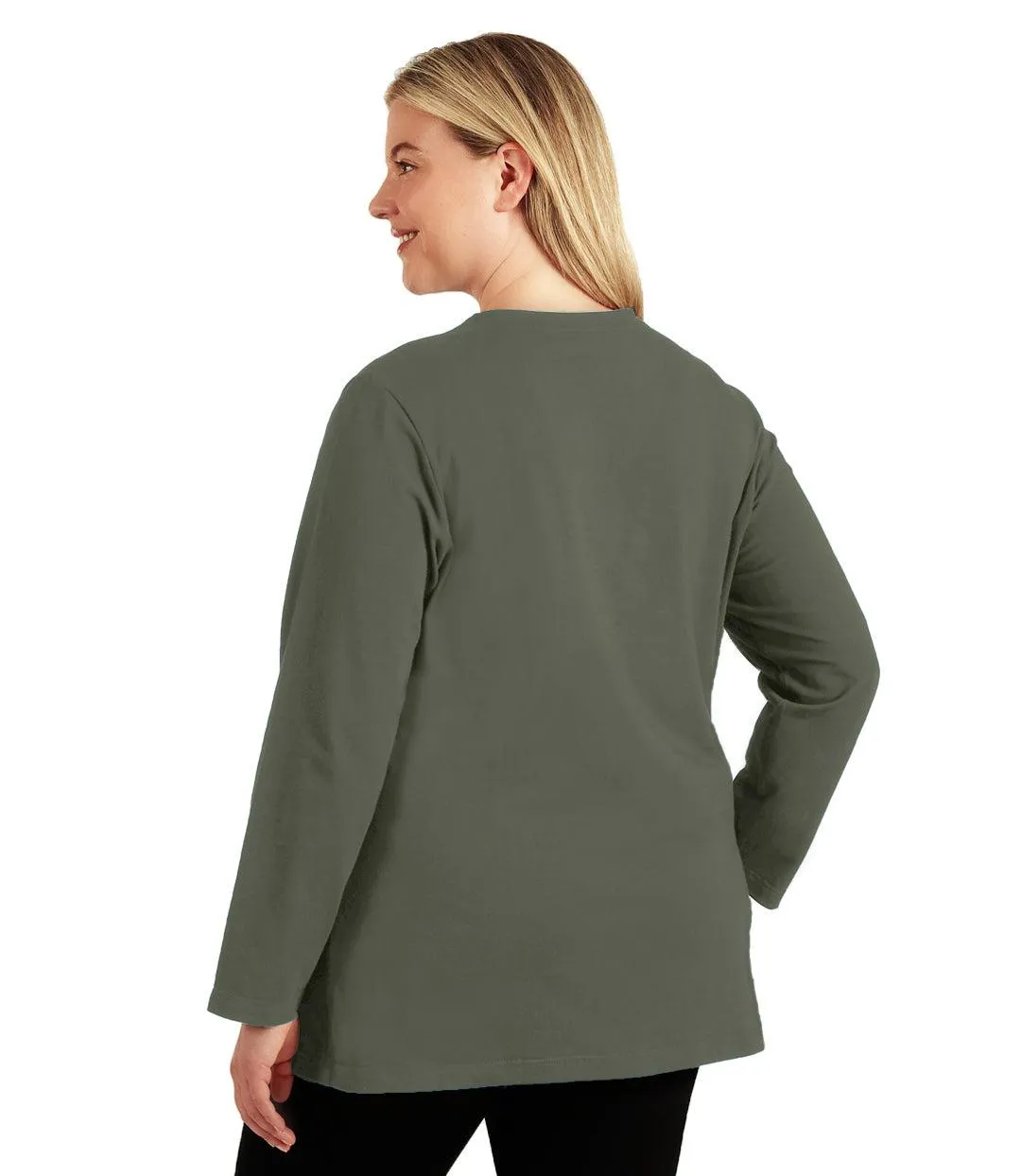 Stretch Naturals Long Sleeve V-Neck Top Classic Colors