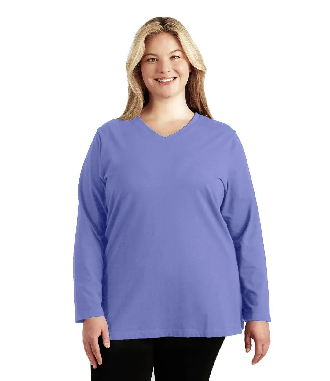 Stretch Naturals Long Sleeve V-Neck Top Classic Colors