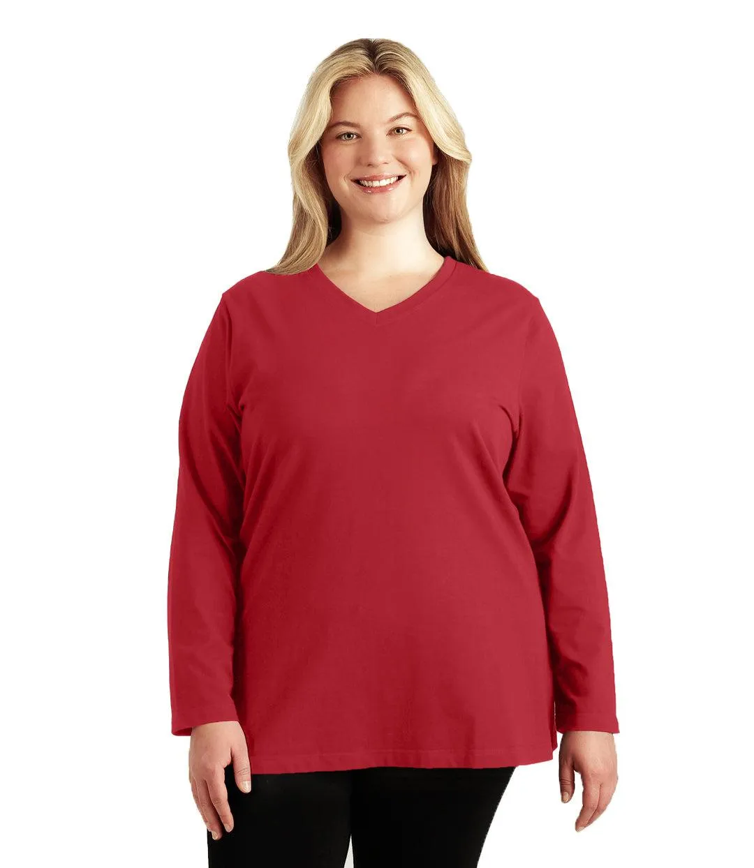 Stretch Naturals Long Sleeve V-Neck Top Classic Colors