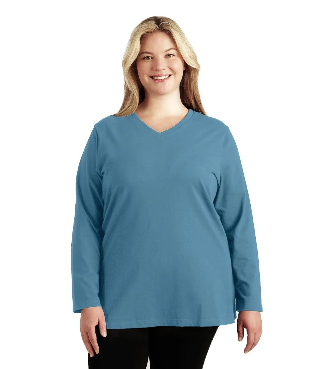 Stretch Naturals Long Sleeve V-Neck Top Classic Colors