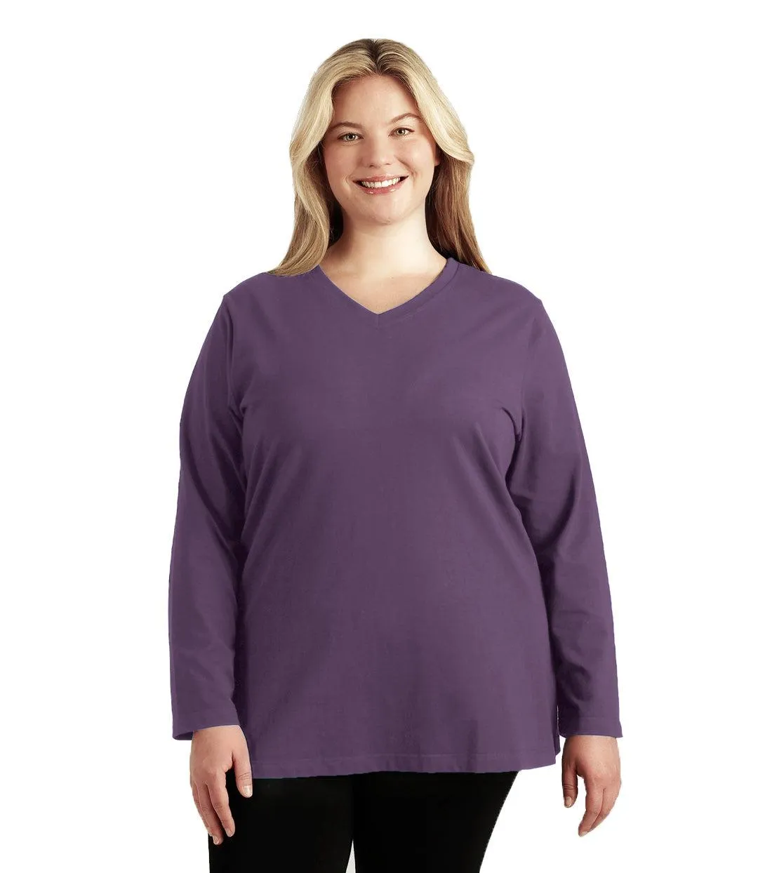 Stretch Naturals Long Sleeve V-Neck Top Classic Colors