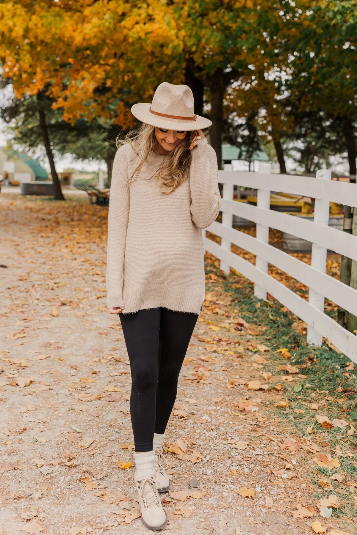 Stunningly Beautiful Knit Sweater- Beige