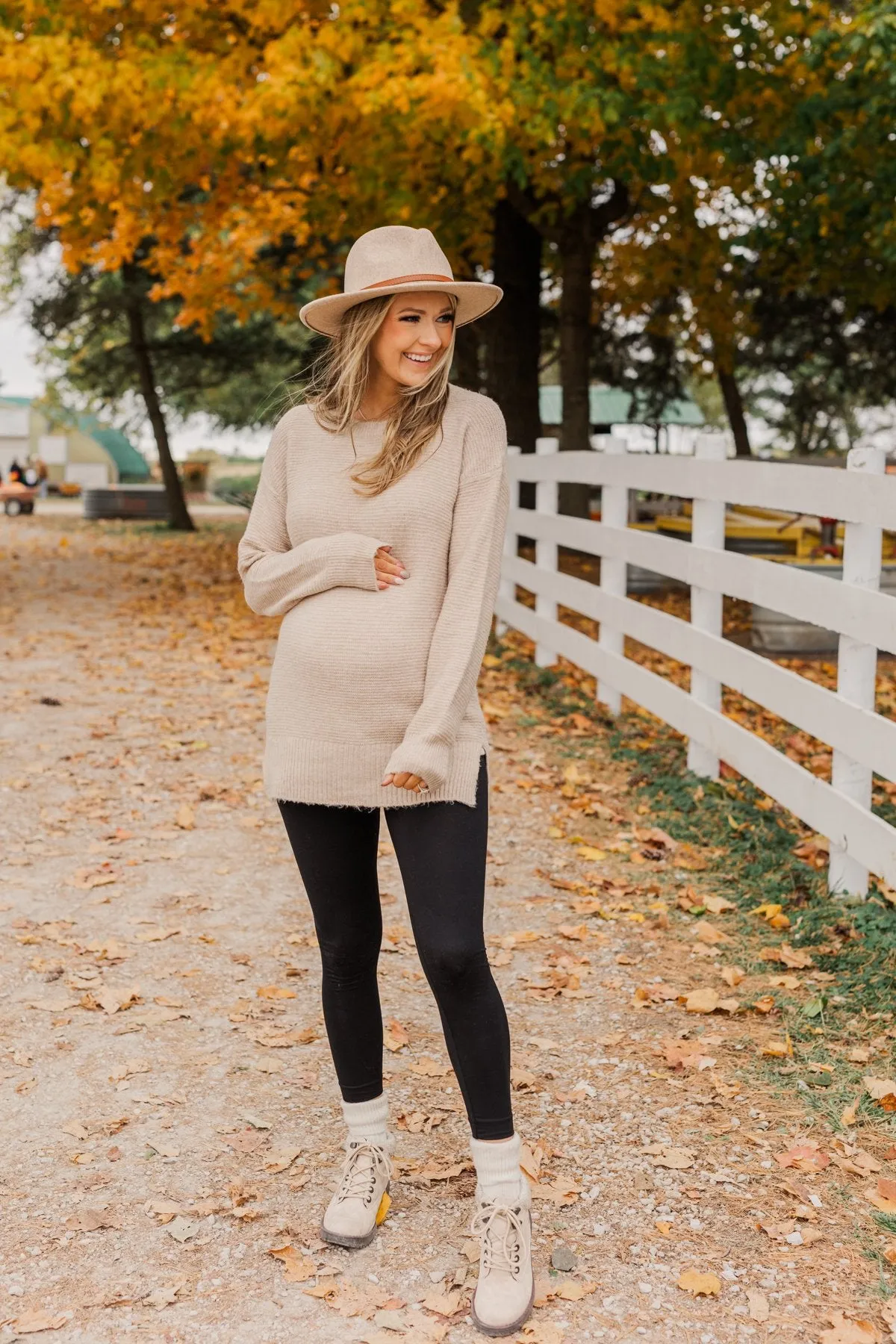 Stunningly Beautiful Knit Sweater- Beige