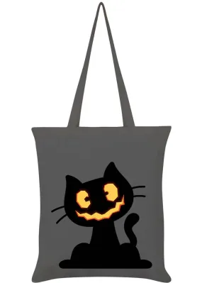 Succubus Gifts Pumpkin Kitten Halloween Totebag Grey