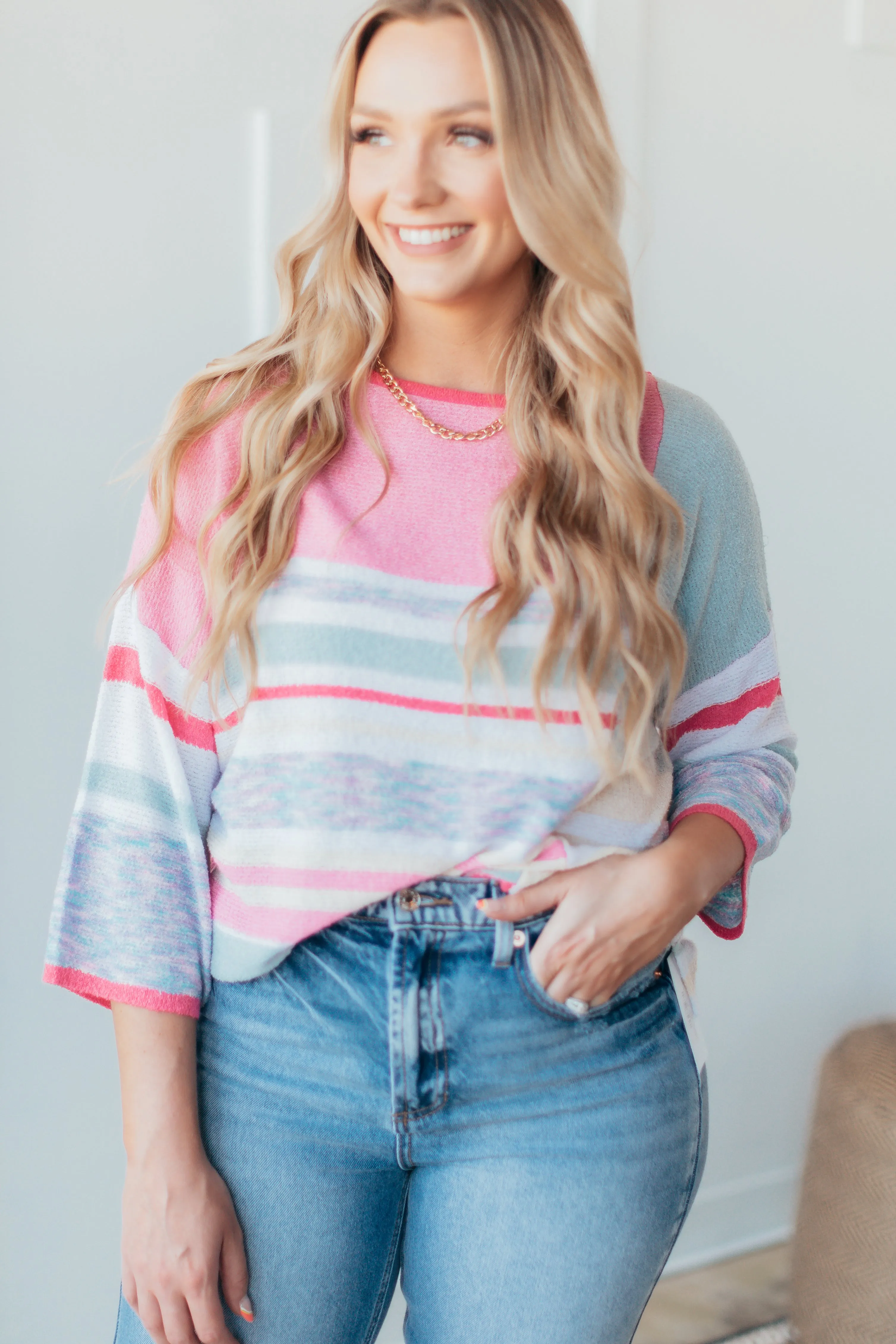 Sweet As You Colorblock Sweater