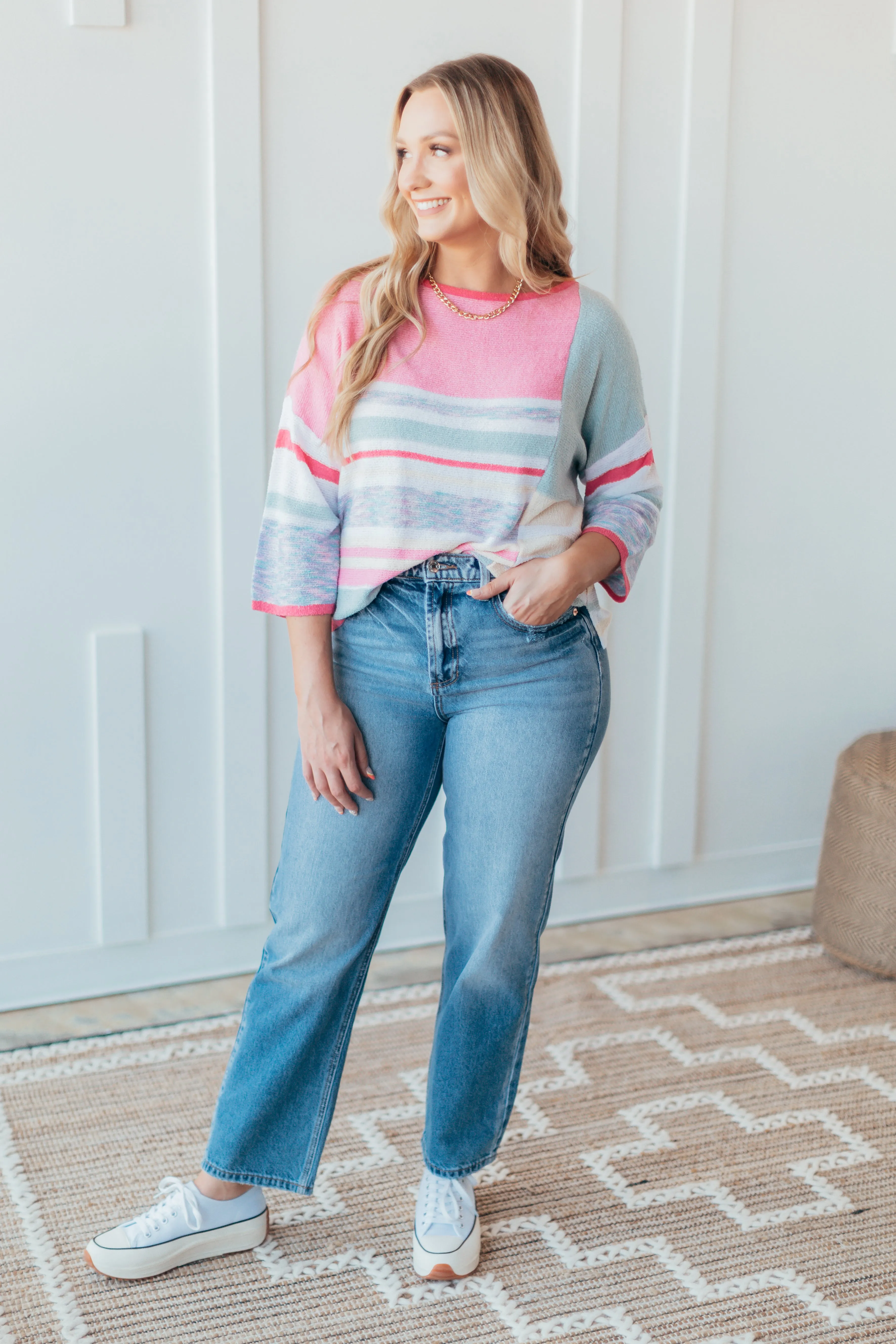 Sweet As You Colorblock Sweater