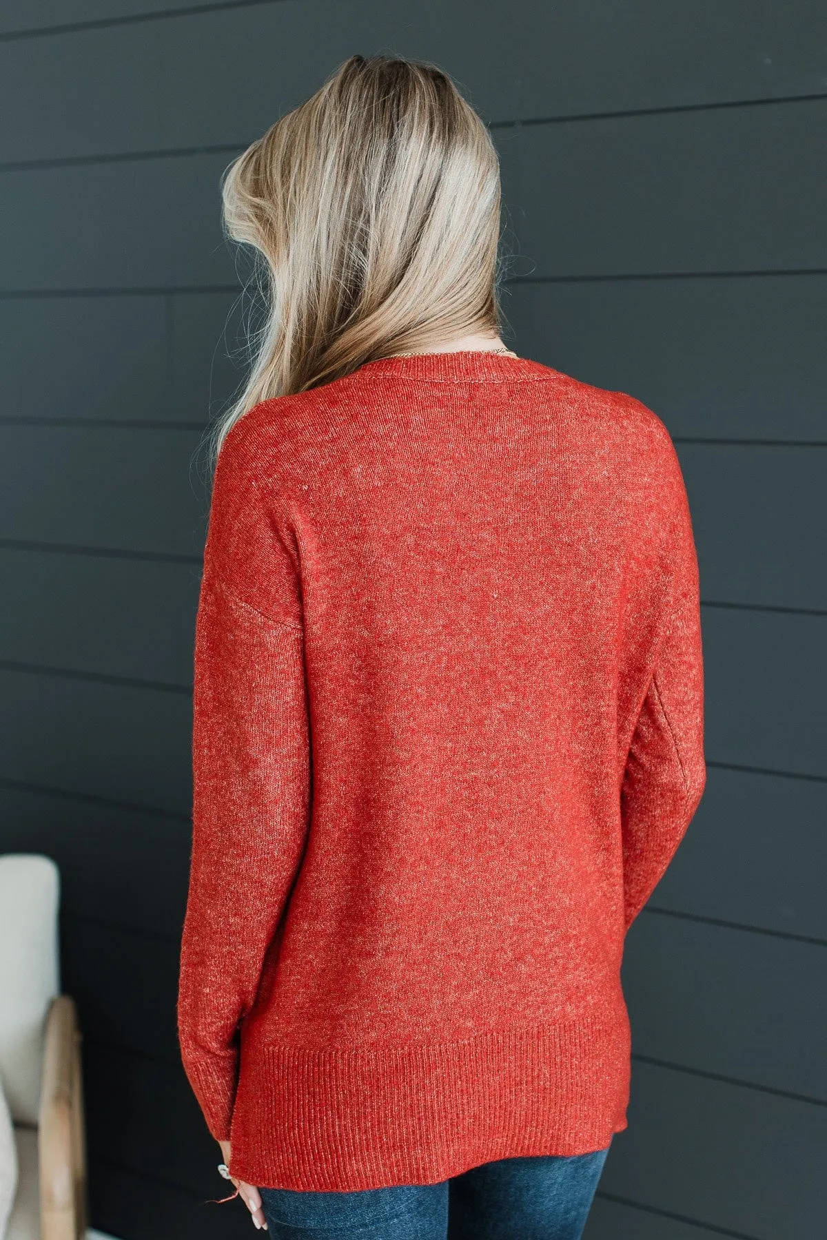 Sweet Harmony Knit Sweater- Red