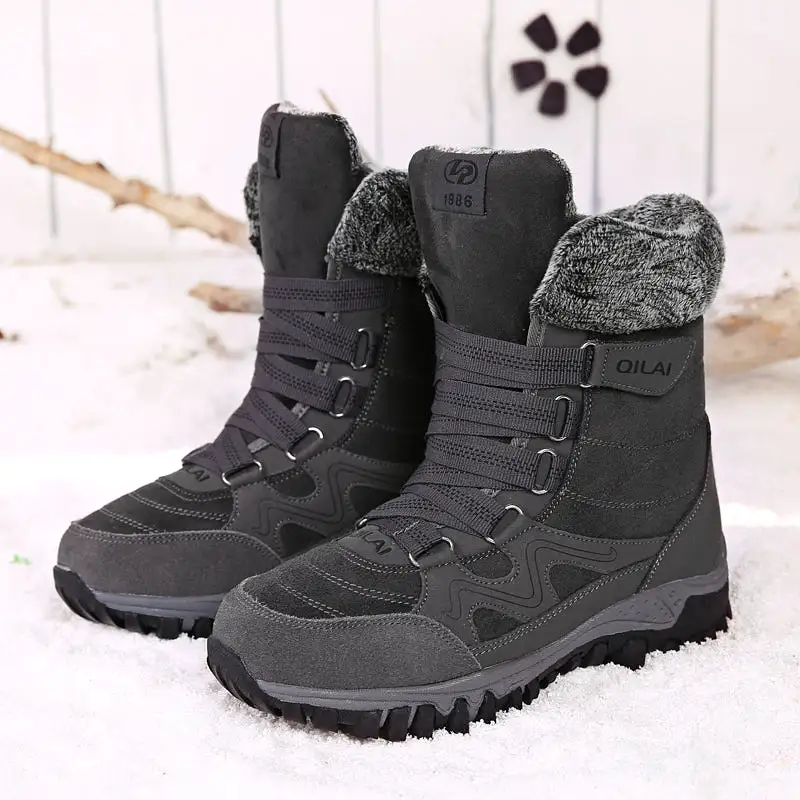 Tiosebon Unisex Outdoor Fur Ankle Boots