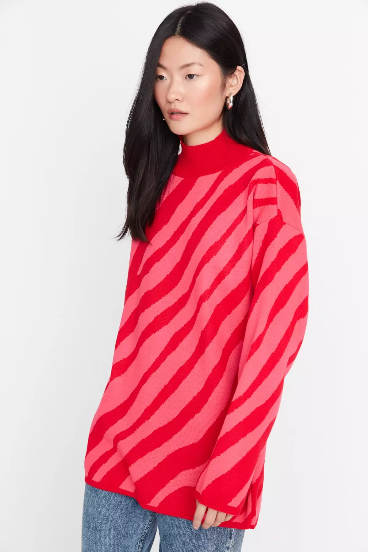 Trendyol Animal Striped Sweater