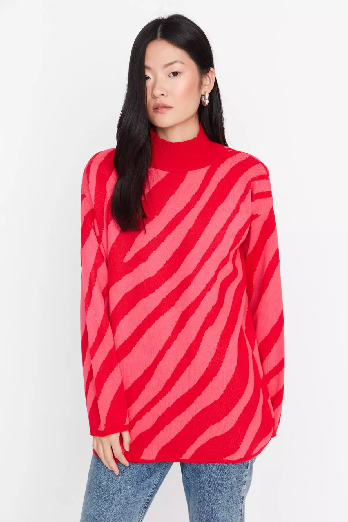 Trendyol Animal Striped Sweater