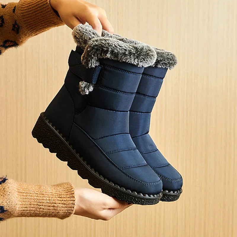 Waterproof Winter Faux Fur Long Plush Boots for Women