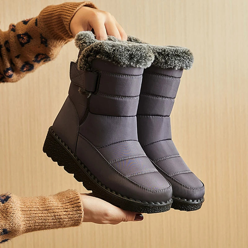 Waterproof Winter Faux Fur Long Plush Boots for Women