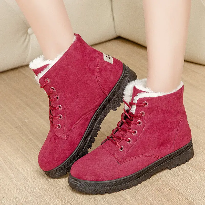 Women's Flat Plush Short Boots