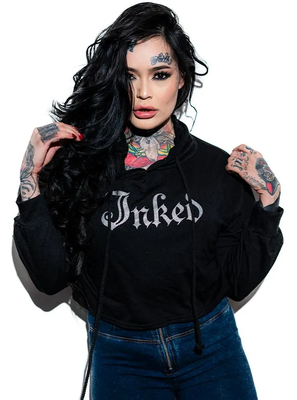 Women's Inked Logo Crop Hoodie