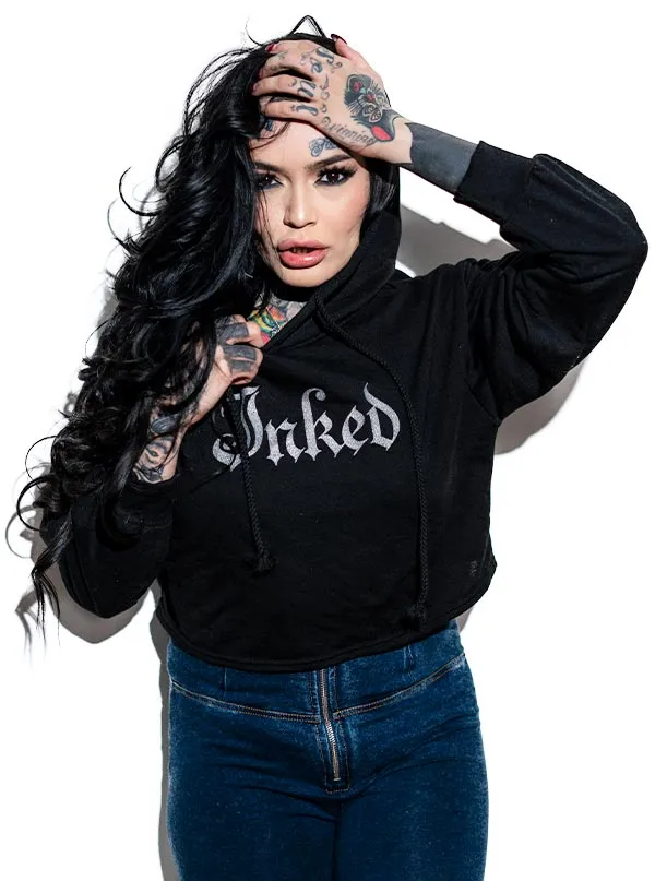 Women's Inked Logo Crop Hoodie