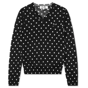 Womens Polka Dot Sweater - Black