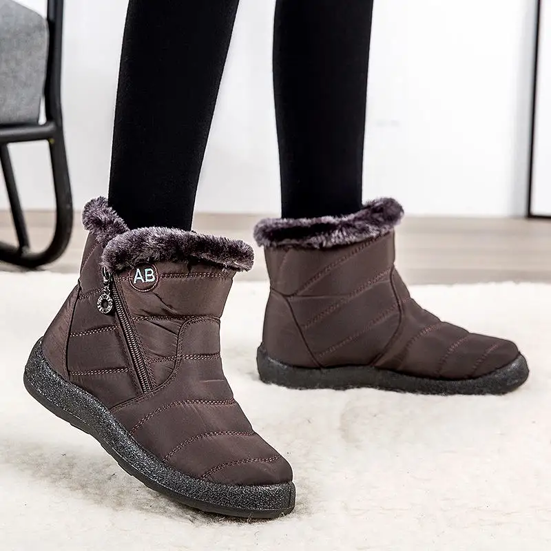 Women's Warm Zipper Ankle Snow Boots