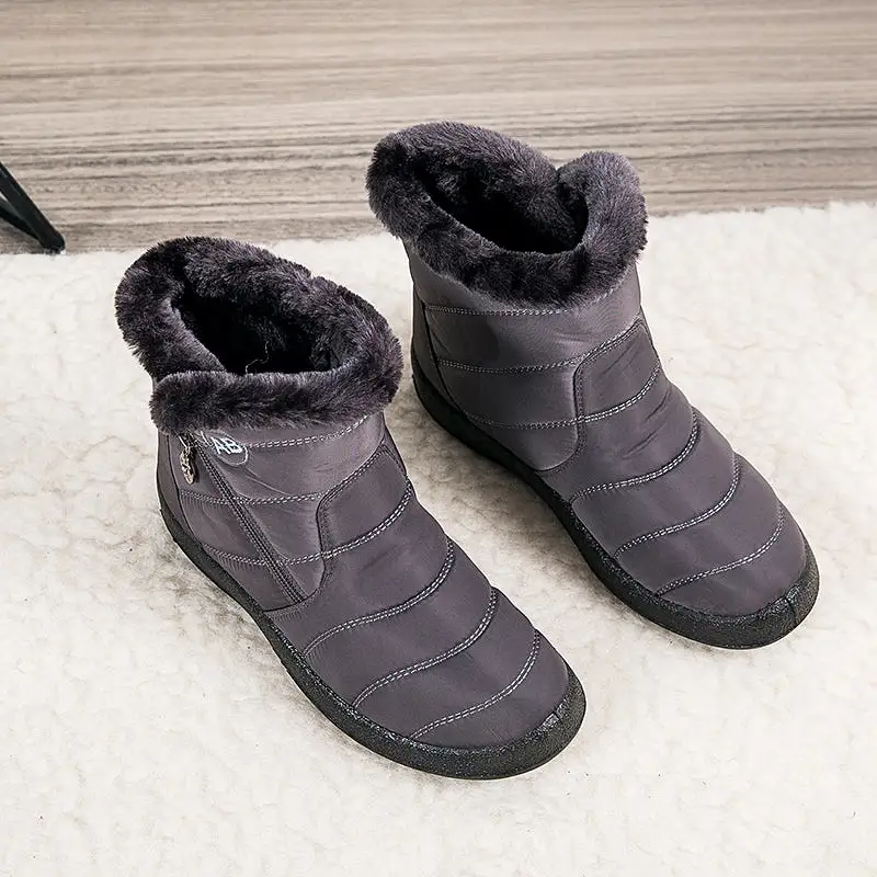 Women's Warm Zipper Ankle Snow Boots