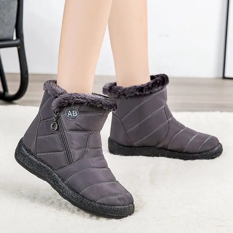 Women's Warm Zipper Ankle Snow Boots