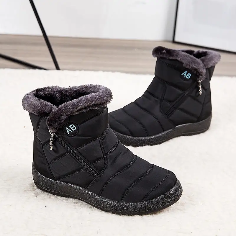 Women's Warm Zipper Ankle Snow Boots