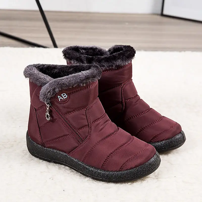 Women's Warm Zipper Ankle Snow Boots