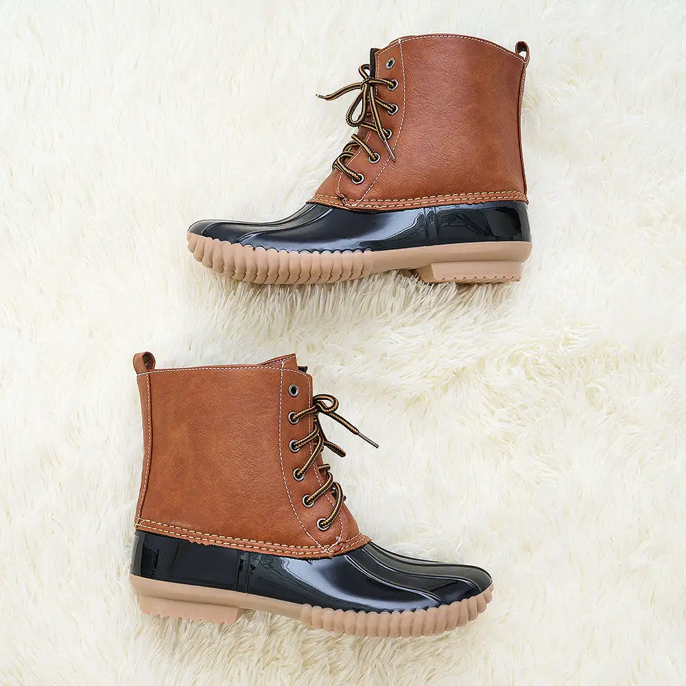 Women's Waterproof Lace-up Duck Boots