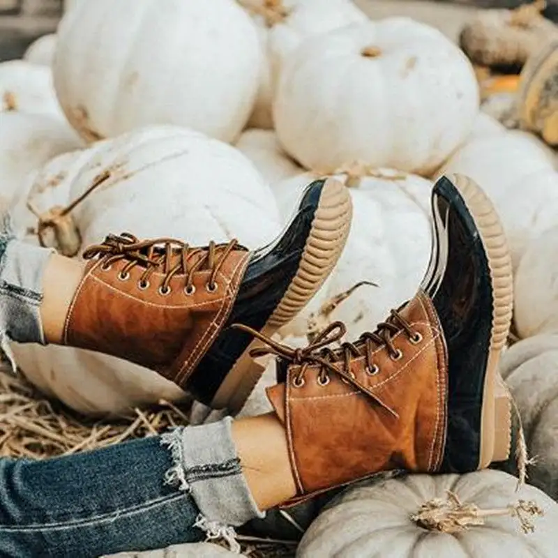 Women's Waterproof Lace-up Duck Boots