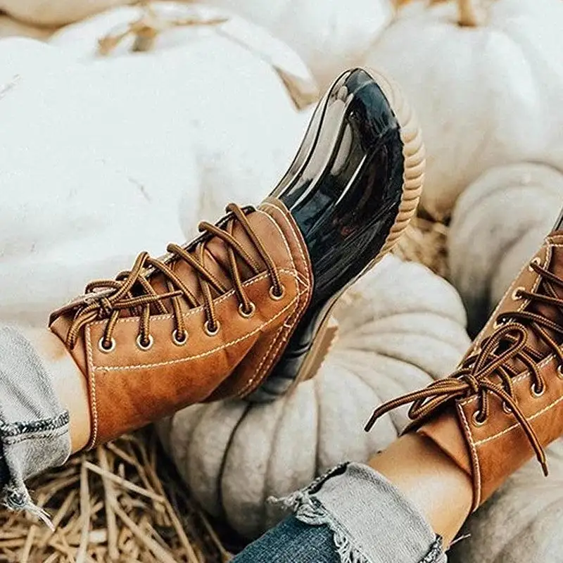 Women's Waterproof Lace-up Duck Boots