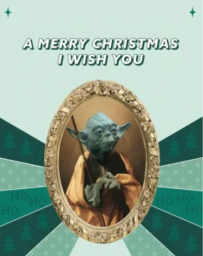 YODA CHRISTMAS MAGNET CARD