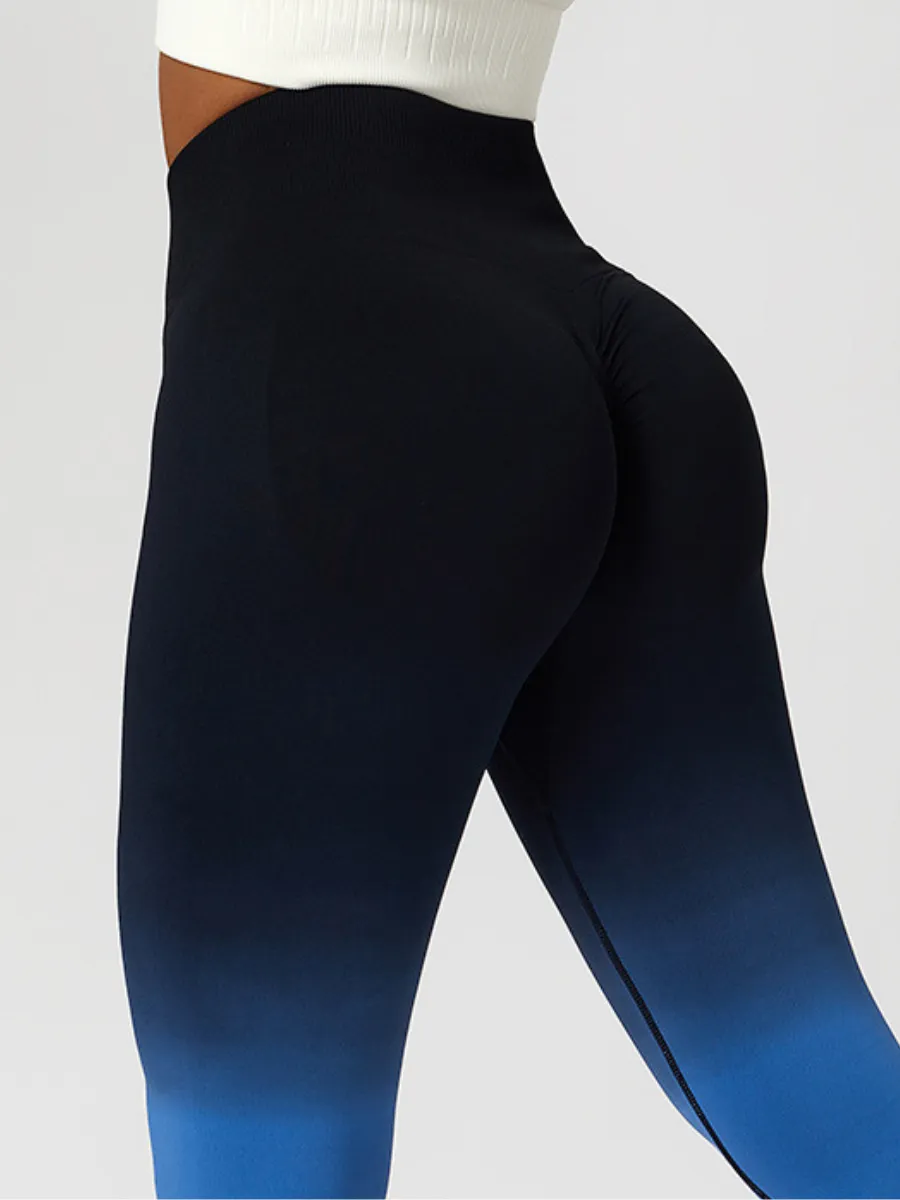 ZASUWA Female Fantasy Apple Plump Ombre Scrunch Bum Seamless Leggings