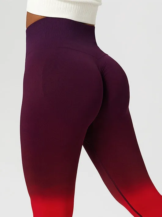 ZASUWA Female Fantasy Apple Plump Ombre Scrunch Bum Seamless Leggings