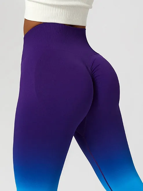 ZASUWA Female Fantasy Apple Plump Ombre Scrunch Bum Seamless Leggings